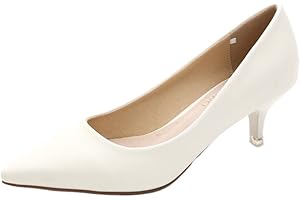 WUIWUIYU Women's Girls' Fashion Pointed Toe Kitten Heel Pump Shoes
