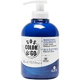 Alama Professional S.O.S Color&amp;Go - Electric Blue Colorful Mask, Nourishing, Revitalizing, with Toning Reflexes for Natural,