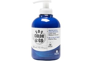 A ALAMA Professional Alama Professional S.O.S Color&Go Maschera Colorata Blu Elettrico, Nutriente, Ravvivante, Riflessante Tonalizzante per Capelli Naturali, Colorati e Con Mèches