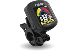 Gewa 902125 Accordatori Clip-3, Modalità Accordatura Chromatica/Chitarra asso/Ukulele/Violino, Ricaricabile Via USB, Incluse Cavo USB