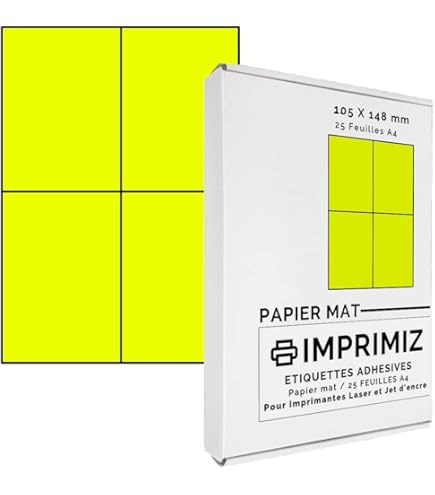 Etichette Adesive Fluorescenti Verdi A4 - 70x37mm, 600 Pezzi