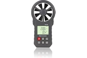 Plyisty Windmesser mit Thermometer Mini Bluetooth Anemometer Digitaler Hand Windmesser mit LED-Beleuchtung Digital Anemometer Windmessgerät für Windsurfen Segeln Angeln Drohnenflug