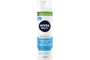 NIVEA MEN Sensitive Cool vårdande kylande rakgel för män med kamomill och havsalger, 200 ml