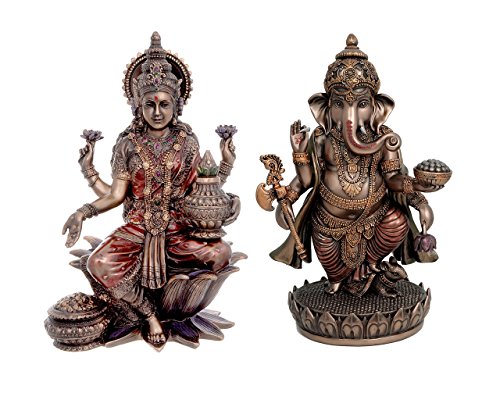 Idol Collections Idol Bronze Laxmi Ganesh Murti (33.5cm Height X 25.1cm Width)