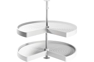 Emuca - Guarnitura Girevole per Mobile ad Angolo di Cucina, cestelli girevoli 3/4 di Ø710mm per Base di 800mm, Bianco
