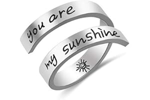 Kucheed Anelli Regolabili, Gioielli Ispirati All'anello Sono Abbastanza Inciso,Anello di Torsione a Spirale in Acciaio Inossidabile,Regali di Laurea di Compleanno per Donne Uomini