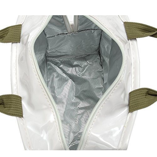 iSuperb Wasserdicht Kühltasche Mtagessen Tsche Isoliert Lunch Taschen Lunch Bag Cooler Bag für Arbeit und Schule 22x13x18.5cm (Weiß) - 3