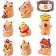 9PCS Capybara Figures, Capybara Cake Topper Capybara Action Figure Toys Mini Figures Set Birthday Party Capybara Animal Figurine Sensory Toy Capybaras Plastic Animal Figures Kids Toys