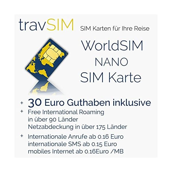World-SIM Karte für 175 Länder + 30 Euro Guthaben - Standard, Micro & Nano SIM - Welt Prepaid SIM Karte – Bild 3