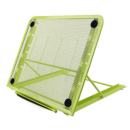 Faltbarer Laptop Tablet Ständer, InGoo Laptopständer Mesh Belüftet Kühler Halter Verstellbarer Computer Halterung Stütze Ständer für Laptop, Notebook, iPad Mini, iPhone, Tablets(Grün)