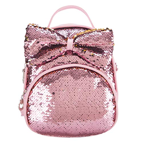 Preisvergleich Produktbild Longzjhd Schulrucksack Mode Kind Paillette Bogen Reisen Rucksack Schultertasche Kuriertasche Babyrucksack Kleinkind Kinder Rucksack Mädchen Backpack Schultasche (Rosa)