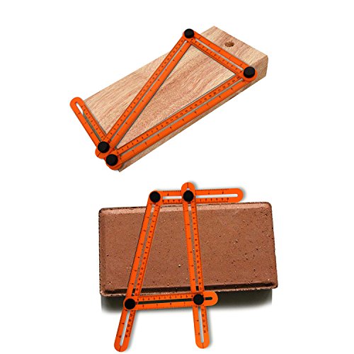 aboat angle-izer Vorlage Werkzeug, Mehrwinkel Lineal Vorlage Maßnahmen alle Winkel und Formen für Heimwerker, Builders, Handwerker, orange - 6