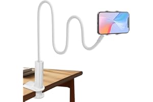 agctrler Schwanenhals Handyhalterung Bett, 138cm Flexible Lang Arm Handyhalterung Tisch, 360 Grad Drehung Handyhalter für iPhone, Samsung, 4-7 Zoll Smartphone