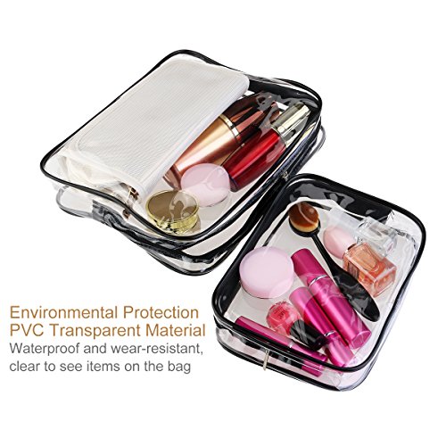 VORCOOL 3 Stück Kulturbeutel Wasserdicht Kosmetiktasche Kulturtasche Transparent - 2