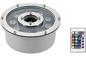 WZYJLYDS LSSHQ Luci della Fontana Dell'anello del LED, Luce Subacquea RGB IP68 Impermeabile 12V/24V Cambio Colore Sommergibile Illuminazione del Paesaggio per Piscina con Fontana da Giardino