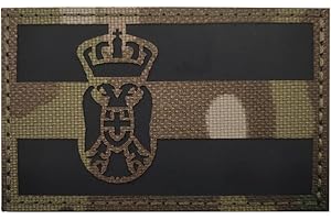 TOPPATCH Patch tactique drapeau de la Serbie badge de moral infrarouge réfléchissant drapeau serbie patch national armée brassard emblème DIY applique