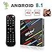 Produktbild [Android 8.1 4GB+64GB] 2018 Smart TV Box 4K Ultra HD H96 Max+ TV Box RK3328 Quad-Core 64bit CPU 2.4G/5GHz WiFi 100M LAN Ethernet H.265 Bluetooth 3D Set Top Box mit Fernbedienung