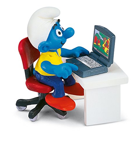 Schleich 40263  - Die Schlümpfe, Schlumpf mit Laptop thumbnail