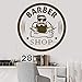 Produktbild Ajcwhml Barber Shop Wandtattoo Vinyl Barber Logo Aufkleber Frisur Rasiert Herren Salon Haarschnitt Bart Gesicht Werkzeug Logo Salon Aufkleber 70cm x 70cm