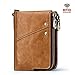 Produktbild Anti-Diebstahl-Bürste RFID Echtleder Herren Brieftasche Multifunktions-Doppel-Reißverschluss vertikale Brieftasche Mode lässig Geldbörse (Khaki color, 10 × 2 × 13cm)