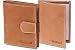 Produktbild Woodland® - Super-Kompakte Geldbörse mit XXL-Kreditkartentaschen für 18 Karten aus naturbelassenem Büffelleder + KFZ-Scheinetui in Cognac, Beige