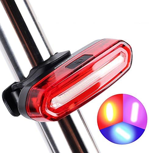 Bicycle LED USB Rechargeable Light, 6 Modes 3 Color Changing, Waterproof Cycling Front Rear Tail Lamp