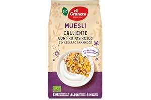 EL GRANERO INTEGRAL Muesli Crujiente Con Frutos Rojos Bio, 200 g Gran Fuente de Energía - Alto Contenido en Fibra - Ideal para el Desayuno - Apto Para Veganos