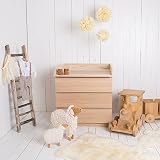 Puckdaddy Naturholz Wickelaufsatz Wickeltischaufsatz für IKEA Malm, Mandal, Brusali Kommode - 4