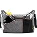 Produktbild Universal Organizer für Buggy, Kinderwagen Buggy Aufbewahrungsbeutel Wasserdicht mit Griff zum Aufhängen Taschen und Handy Halterung für Flasche, Tassen, iPhone, Windeln & Baby Spielzeug (grau)