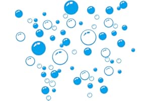 AEIOFU Adesivo da parete a forma di bolla d'acqua, rimovibile, cerchio, blu, carta artistica da parete per bagno, camera dei bambini, decorazione per la casa