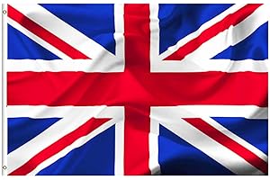 SHAKEEL 5x3Ft Union Jack Flag | Large UK Flag | British Flag with 2 Metal Eyelets | Britain National Flag for Street, Club, Garden Decor, Parade, Sports, Celebration