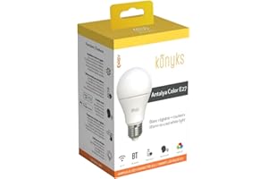 Konyks Ampoule connectée Antalya Color E27 - LED WiFI + BT, 1055 Lumens, 11 W, Couleurs + Blanc réglable, compatible avec Alexa ou Google Home, Automatisations faciles