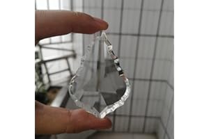 CcacHe Lampadario Prismi Cristallo 6 Pezzi 63 mm Cristallo Trasparente Foglia d'Acero lampadario a Sospensione Prisma Parti Lampada a Sospensione