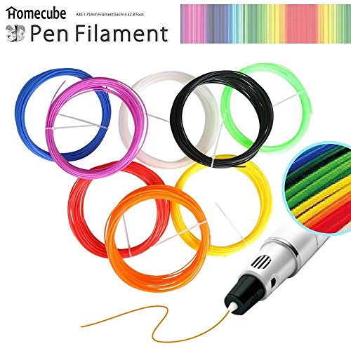 3D Stift Filament, Homecube ABS 3D-Druck Filament Minen 8ST 1,75 MM 32,8 ft / 50G / PCS für 3D-Drucker Stift Rapid-Prototyping keine eigenartigen Geruch - 4