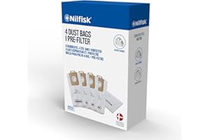 4 Bolsas Aspiradoras Nilfisk Select + Pre-filtro - Recambio Original - (128389187)