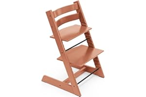 Sedia Tripp Trapp di Stokke, Terracotta - Sedia evolutiva e interamente regolabile per neonati, bambini e adulti - Comoda, confortevole ed ergonomica