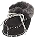 Playshoes Handmade Lambskin Baby Booties with Laces Closure (Black, 0-6 months)