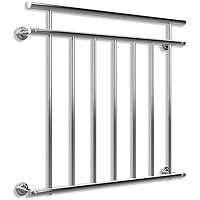Monzana Französischer Balkon Edelstahl Pflegeleicht 90x100cm 7 Füllstäbe Balkongeländer Terrassengeländer Fensterschutz
