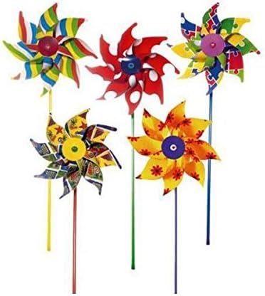Small Fantasy Patterned Foil Windmill 43cm