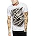 Produktbild T Shirt Herren, HUIHUI Coole O-Ausschnitt Kurzarm Sweatshirt Slim Fit Basic UV Polo-Shirt Mode Sport Oberteile Oversize Bench Tops Drucken Sommer Freizeit Hemd Poloshirt (XXL, Weiß)