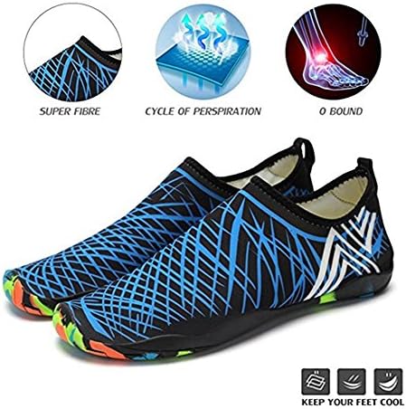 Quick Dry Sports Water Shoes for Men's and Women's, Beach Diving Water Skiing Shoes Water Sports Lightweight Durable Soles Treadmill Yoga Shoes Feet