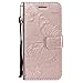 Produktbild Shinyzone Huawei P20 Lite 3D Geprägt Schmetterling Muster PU Leder Brieftasche Hülle,Trageschlaufe & Eingabestift mit Kredit Kartenhalter Ständer Flip Handyhülle für Huawei P20 Lite,Roségold