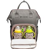 Baby Wickelrucksack Wickeltasche Reise Rucksack mit Wickelunterlage, Grau
