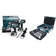Makita DLX2145TJ 18V Li-ion LXT 2 Piece Combo Kit comprising DHP458Z and DTD152Z & E-11542 87 Piece Mechanics Set supplied in a Makpac Case