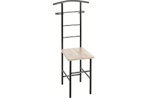 HAKU herrbetjänt stol klädstol stilleben betjänt sits ek, svart, MDF, metall - mått: B 46 x H 109 x D 46 cm, stil: modern