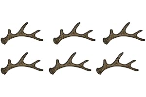 Zeckos Set of 6 Antique Bronze Finish Cast Iron Deer Antler Drawer Pulls – Perfect for Cabinets and Dressers, 6.25 Inches Long, Ideal for Western-Inspired Homes