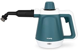H.Koenig Nettoyeur Vapeur à Main NV680, 99,99% des bactéries tuées sans produit chimique, 3.5 bar, Vapeur 40g/min, Prêt en 5 min, 13 Accessoires, Carrelage, Salle de bain, Fenêtres, Tissus Bleu