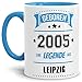 Produktbild Tassendruck Geburtstags-Tasse Geboren 2005 Eine Legende aus Leipzig Innen & Henkel Hellblau/Geschenk/mit Spruch/Mug/Cup/Becher/Qualität Made in Germany