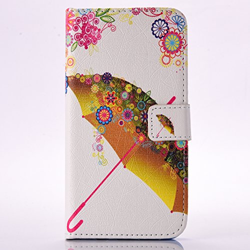 Samsung Galaxy A3 ( 2016 ) Schutzhülle Leder Hülle, Alfort 3 in 1 Flip Wallet Fashion Design Dual Use Falten Premium PU Leder Tasche Case Cover Flip Mappen Kasten Abdeckung für Samsung Galaxy A3 / SM-A310F ( 2016 ) 4.7″ Smartphone Funktion Unterstützte Telefone mit Bunte Regenschirme ( Farbe ) + Netter Staub Stecker + Kristall Stylus Stift - 2