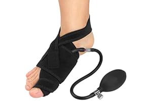 WCHIUOE Gonflable Hallux Valgus Correcteur, Réglable Orthèse Corrective avec Attelle en Métal, Oignon Correcteur pour le Soulagement de Douleur de Nuit (Droite)